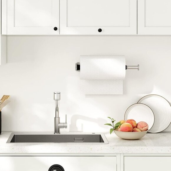 Paper Towel Holder Under Cabinet, Single Hand Operable Wall Mount Paper Towel Ho - Picture 6 of 7